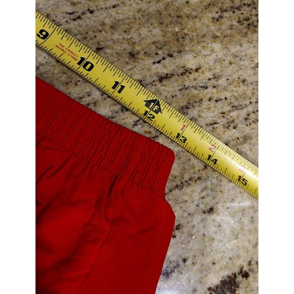 Vtg Dolfin Men's M Red Nylon Swimwear Shorts Built in Brief Liner Pocket Beach - Picture 8 of 10